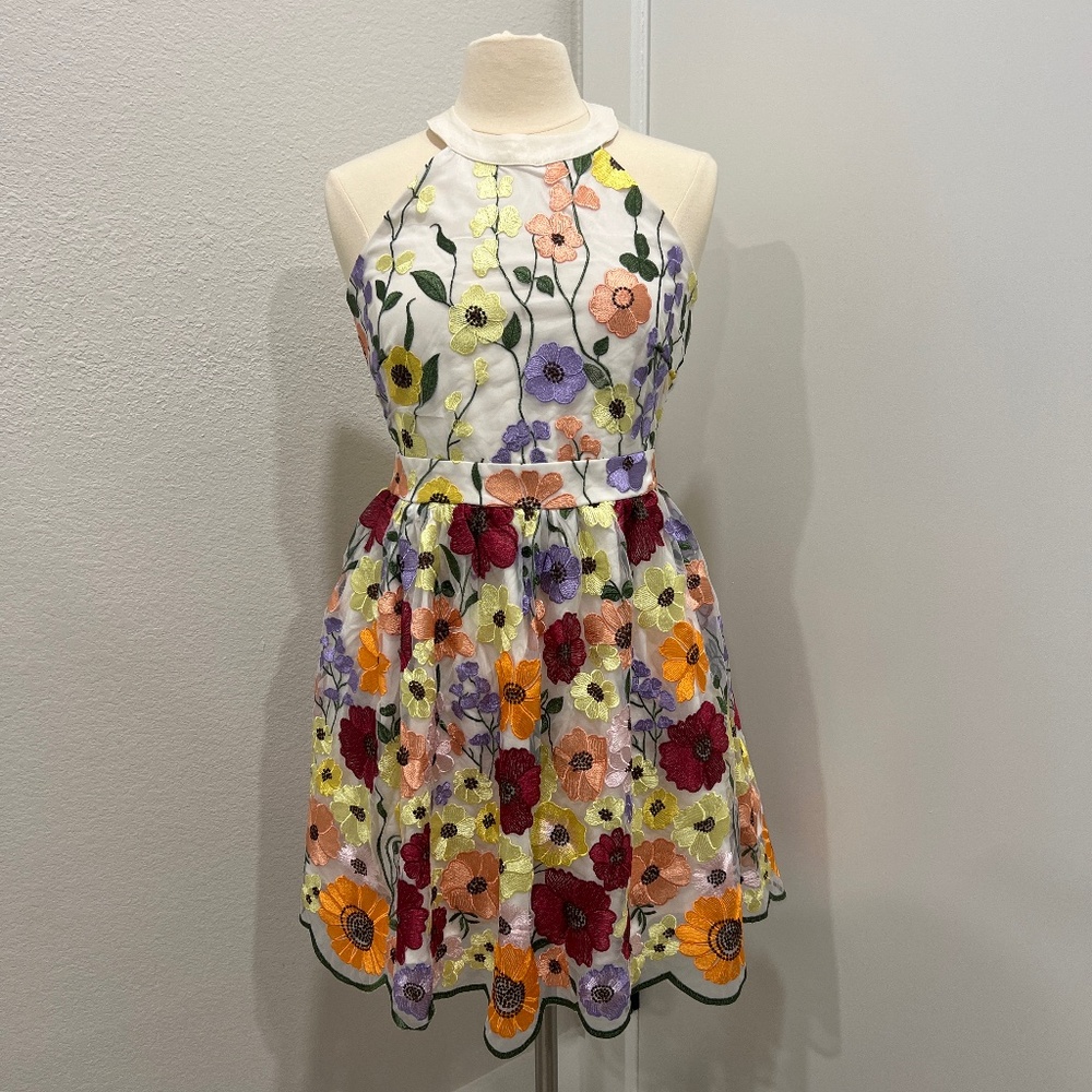 Floral embroidered dress